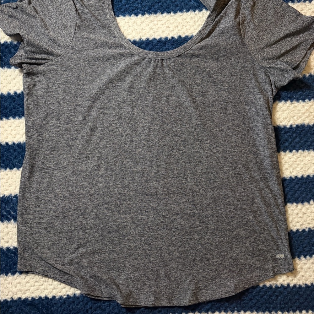 Marika Gray Scoop Neck Women’s Workout Top